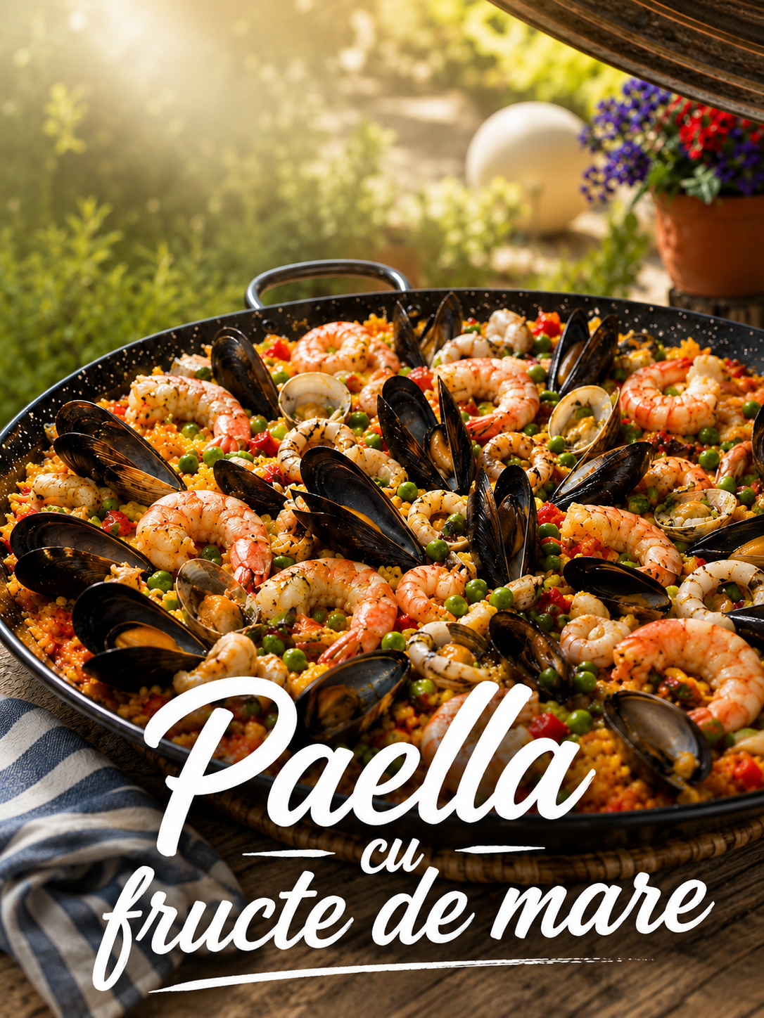Paella cu fructe de mare