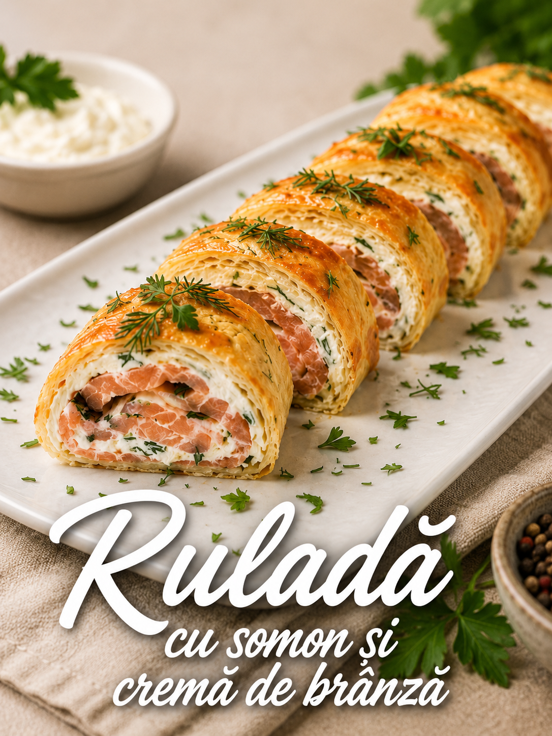 Ruladă cu Somon și Cremă de Brânză